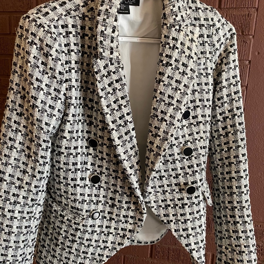 Rachel Zoe Tweed Pattern Blazer